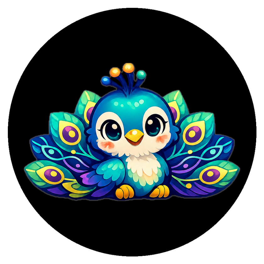 Pfau.ai peacock mascot logo